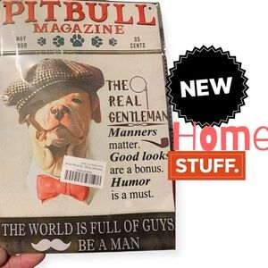 Vintage Style Pitbull Magazine Metal Sign (item#30014)